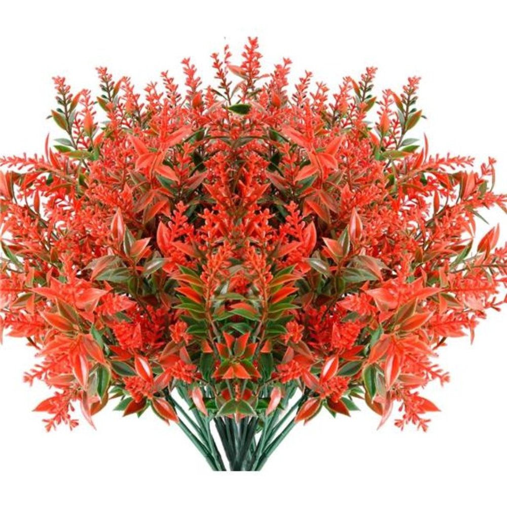 8 Bundles Artificial Lavender Flowers Outdoor UV Resistant Fake Flowers No Fade